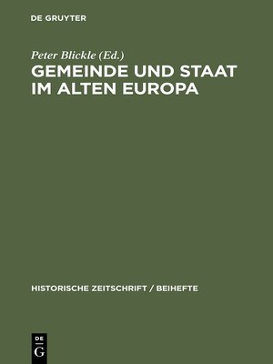 cover image of Gemeinde und Staat im Alten Europa